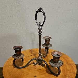 Candle Holder Bronze Candelabra 3 Branches Candelabram Metal Pillar Taper Candle